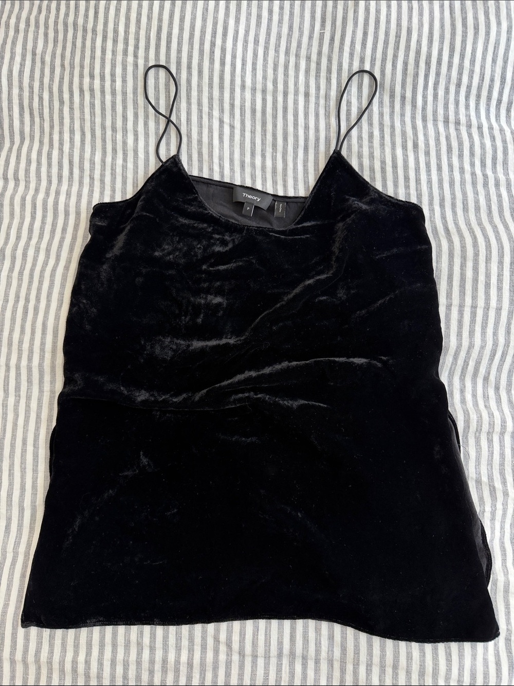 Theory Black Velvet Spaghetti-Strap Camisole